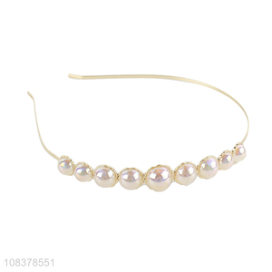 Factory Direct Sale Fashion Alloy Hair Hoop With Pearls