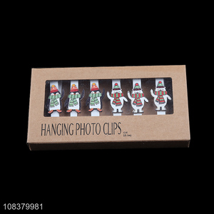 High quality 6pcs photo clips wooden clips set for sale