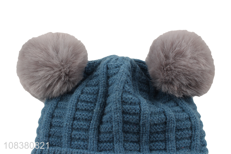 Fashion Style Kids Earmuffs Hat Knitted Winter Hat
