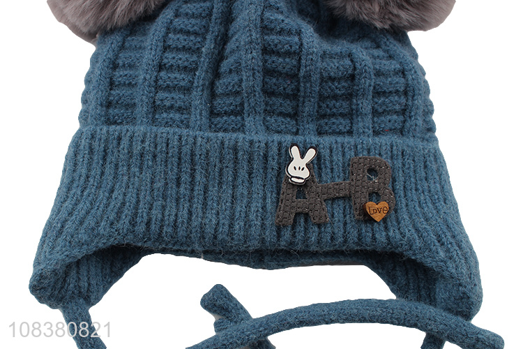 Fashion Style Kids Earmuffs Hat Knitted Winter Hat