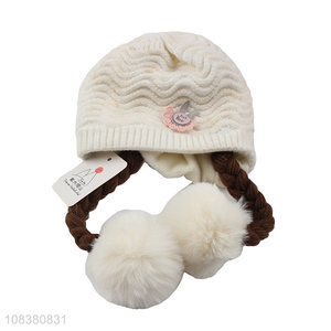 Wholesale Fashion Winter Hat Kids Knitted Hat Earmuffs Hat