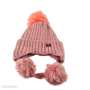 New Arrival Toddler Knitted Hat Kids Earmuffs Hat Winter Hat