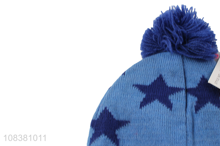 New Design Comfortable Earmuffs Hat Knitted Hat For Children