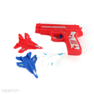Top quality plastic plane gun toys shooting games for sale
