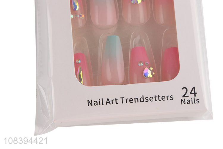 Popular items 3D rhinestone ballerina artificial nails fake nail set
