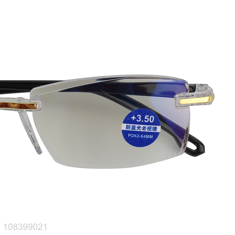 Wholesale frameless blue light blocking presbyopic glasses for adults