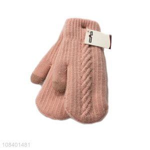 Hot selling pink women ladies winter gloves wholesale