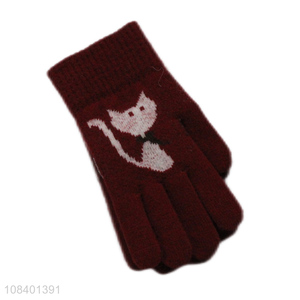 Yiwu factory animal printed warm gloves for children