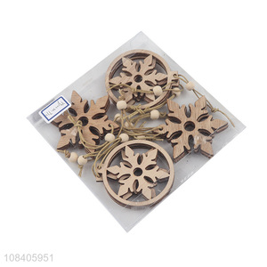 New arrival wooden snowflakes shape hanging ornaments