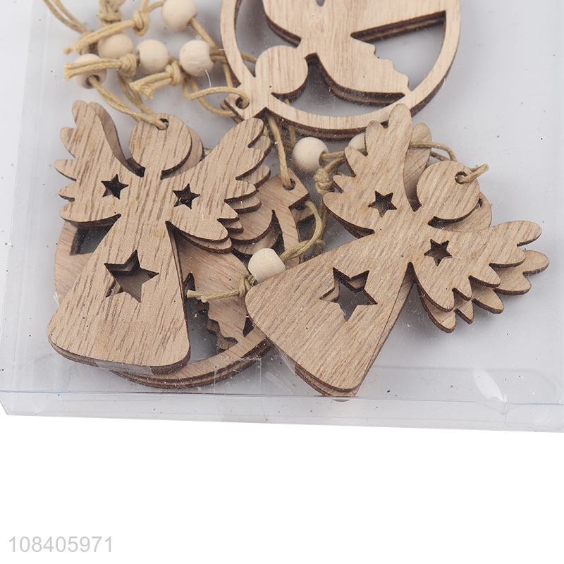 Factory price wooden 8pieces festival hanging ornaments