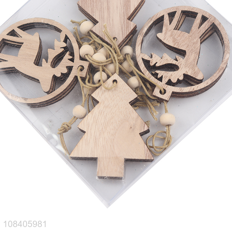 New products wooden christmas decoration hanging ornaments