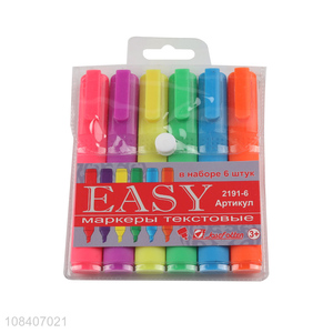 Top products 6colors office stationery fluorescent pens