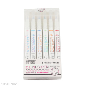 Top selling creative 6pieces 3lines pen for stationery
