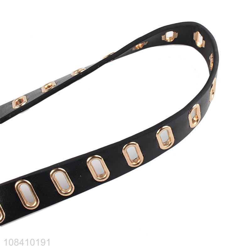 Wholesale punk grommet pu leather belt decorative belts for women men