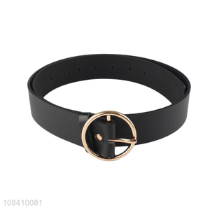 Hot selling women pu leather belt waist belt with metal O-ring buckle