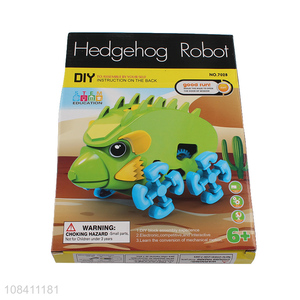 Wholesale DIY assemble hedgehog robot toy eletric animal robot toy