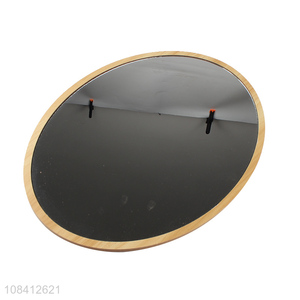 Wholesale wall mounted wooden framed oval mirror for living room