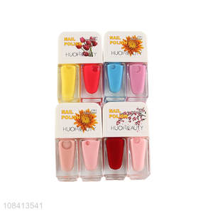 Yiwu wholesale multicolor 2in1 gel nail polish nail beauty