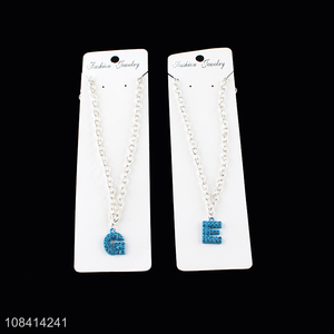 Best price temperament letter necklace girls accessories