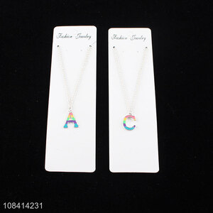 Good quality colorful letter necklace girls playful jewelry
