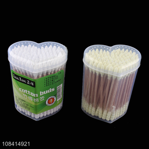 Factory direct sale 200 pieces <em>bamboo</em> <em>stick</em> cotton buds for ear cleaning