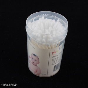 Wholesale 200 pieces plastic stick cotton swabs for ear and makeup cleaning