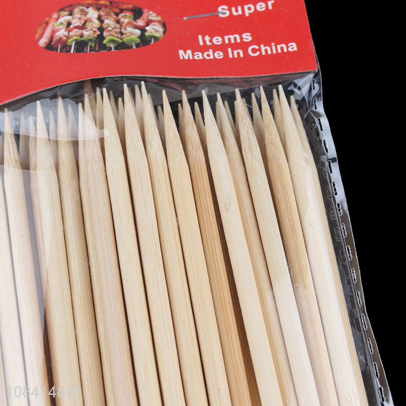 Hot selling 50 pieces natural bamboo skewers for barbecue appetiser fruit