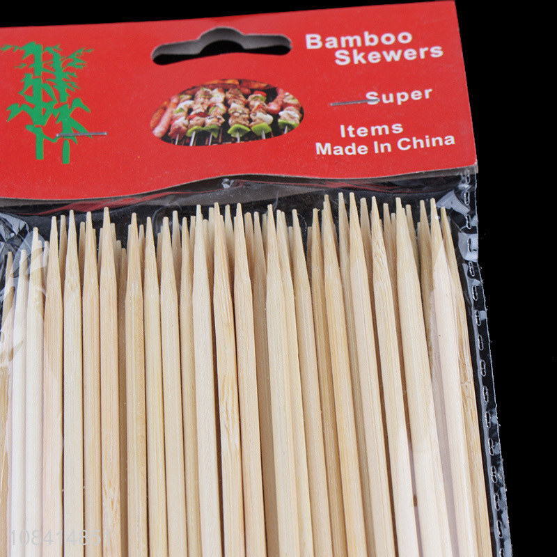 Online wholesale 50 pieces bamboo skewers disposable smooth barbecue sticks