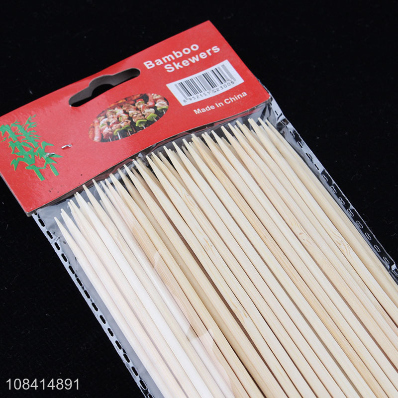High quality 50 pieces biodegradable disposable bamboo skewers bbq sticks