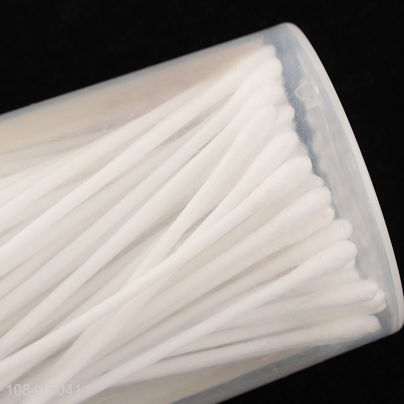 Wholesale 200 pieces plastic stick cotton swabs for ear and makeup cleaning