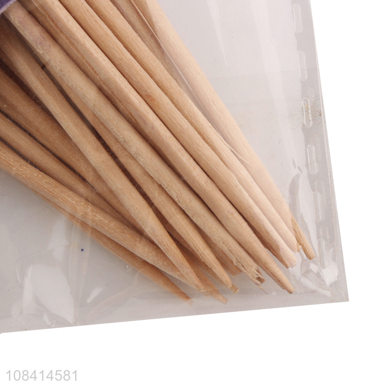 High quality 50 pieces disposable wooden fruit picks sticks kebab skewers