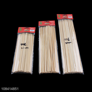 Online wholesale 50 pieces bamboo skewers disposable smooth barbecue sticks