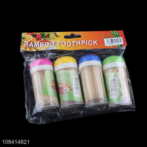 Hot selling 100 pieces disposable bamboo toothpicks multi-function toothpicks
