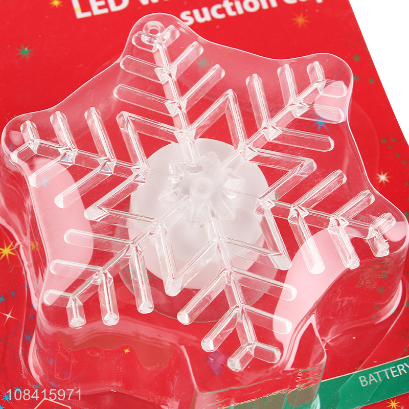 Wholesale Christmas window decoration led snowflake light with suction cup