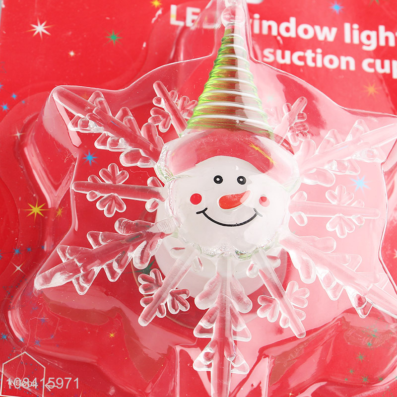 Wholesale Christmas window decoration led snowflake light with suction cup