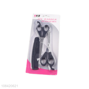 China wholesale 3pieces professional barber <em>scissors</em> for <em>hair</em> cutting