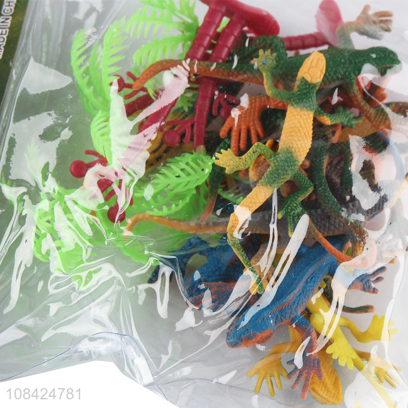 Factory wholesale eco-friendly rubber lizard toys set