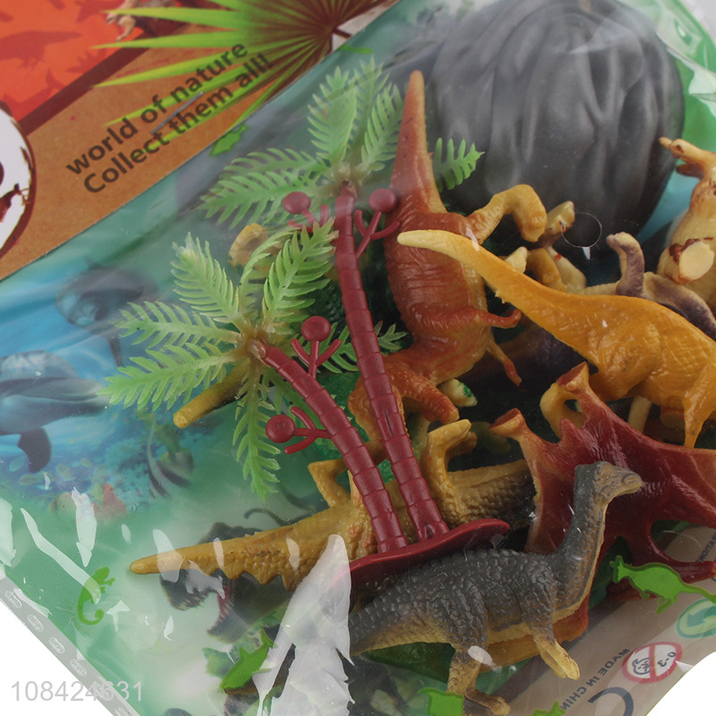 Online wholesale soft rubber dinosaur model toys set