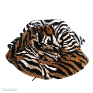 Hot sale winter warm hat leopard print plush bucket hat for women