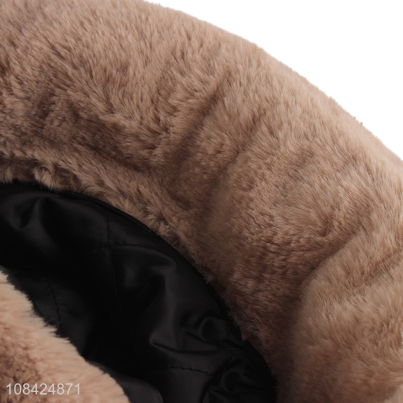 Wholesale from China winter warm furry bucket hat faux fur bucket cap