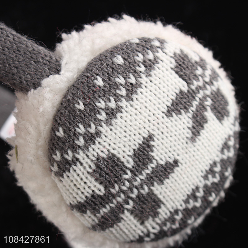 New arrival creative knitting plush earmuffs for sale