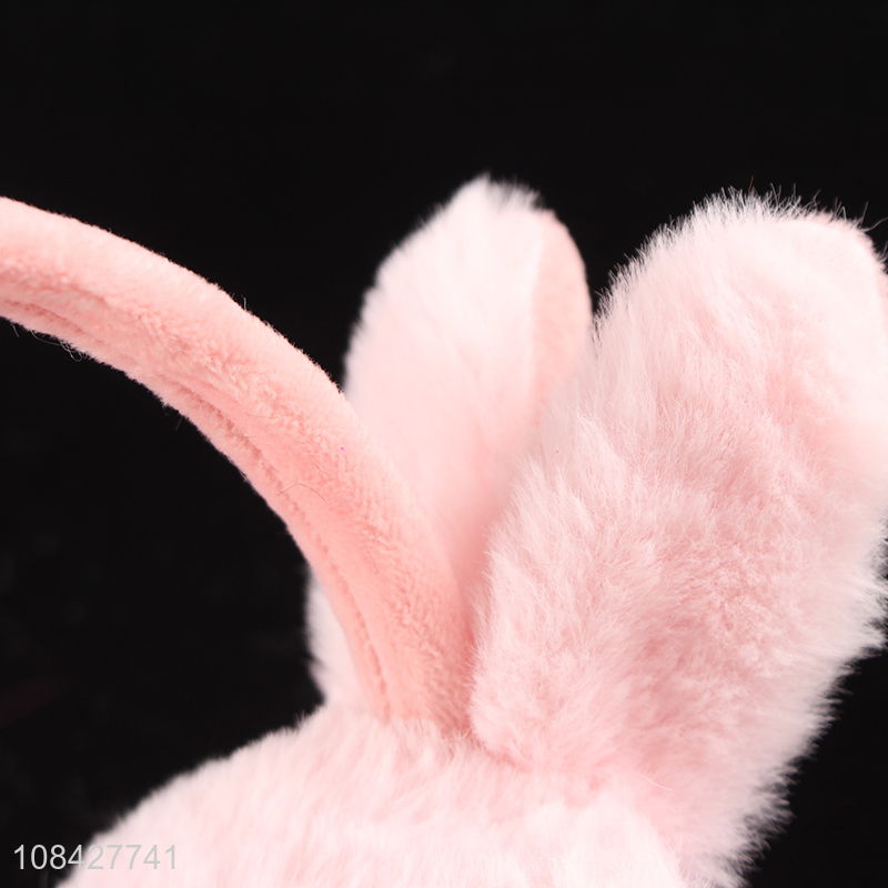 Hot sale pink plush earmuffs girls cute bunny earmuffs
