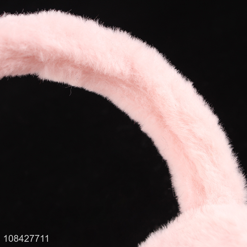 Yiwu direct sale pink plush earmuffs girls warm earmuffs