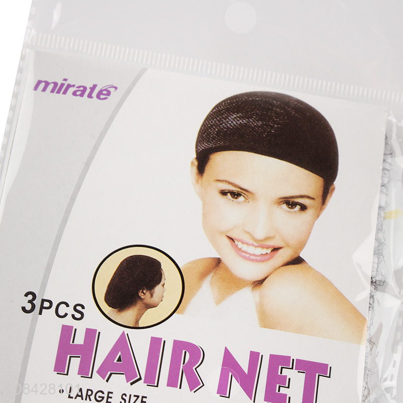 Yiwu market 3pcs hair net nylon mesh cap wholesale