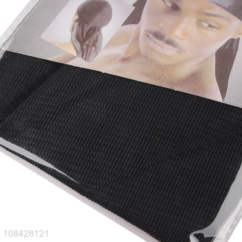 High quality black thick ribbon cap for men
