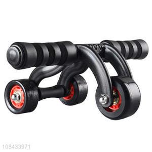 Wholesale new style 3-wheel abdominal wheel rollers push-up stands for exercise