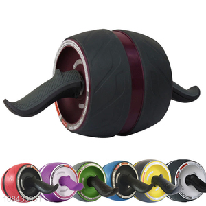 High quality abdominal exercise wheel 2-wheel fitness wheel roller with mat