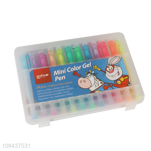 Factory price 24pieces multicolor mini color gel pen set