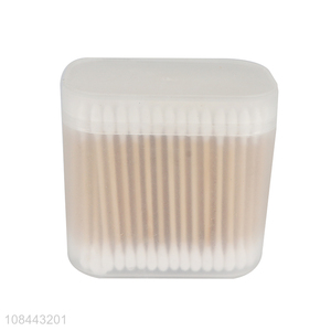 Good quality 200pcs strong wooden sticks cotton swabs natural cotton buds