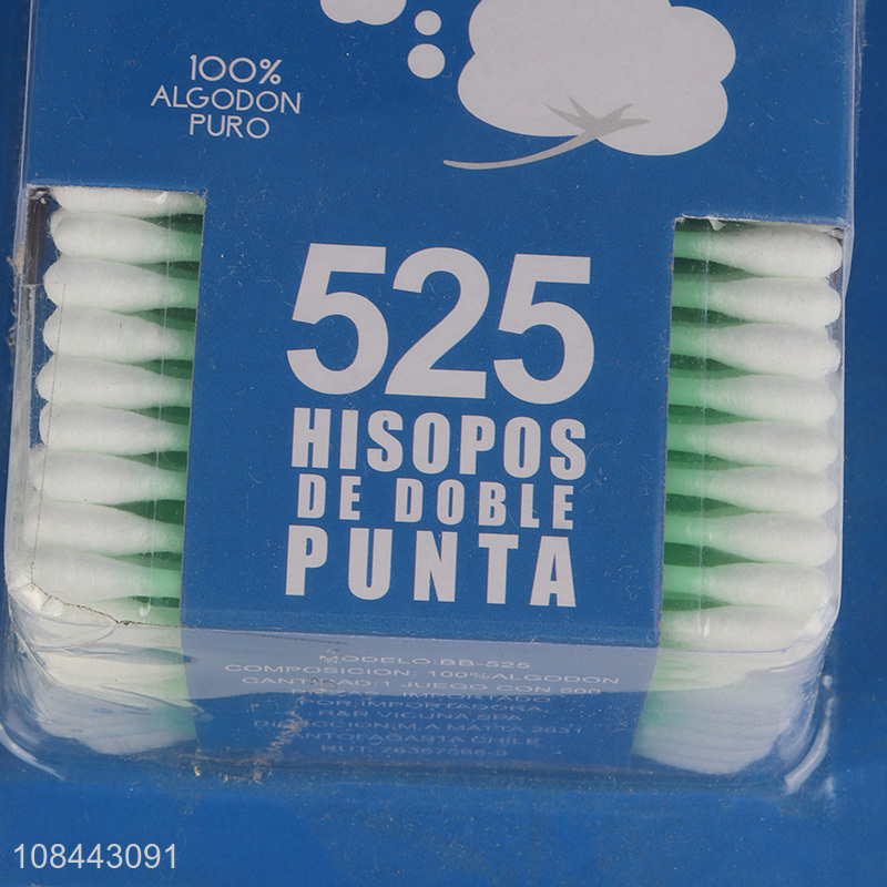 Hot selling 525pcs double-ended cotton swabs for cosmetic purpose